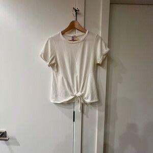 Alya white tie-front tee – size S